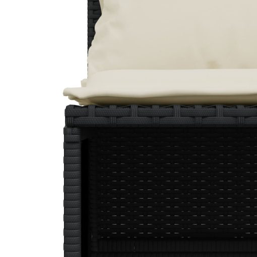 4-dijelni set vrtnih sofa od poliratana s jastucima crni