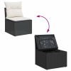 4-dijelni set vrtnih sofa od poliratana s jastucima crni