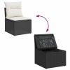 4-dijelni set vrtnih sofa od poliratana s jastucima crni