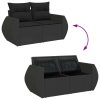 4-dijelni set vrtnih sofa od poliratana s jastucima crni