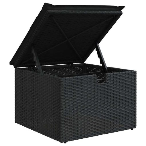 4-dijelni set vrtnih sofa od poliratana s jastucima crni