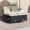 4-dijelni set vrtnih sofa od poliratana s jastucima crni