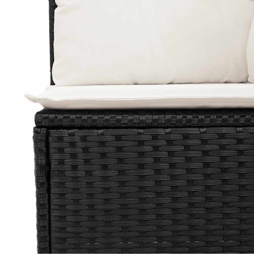 4-dijelni set vrtnih sofa od poliratana s jastucima crni