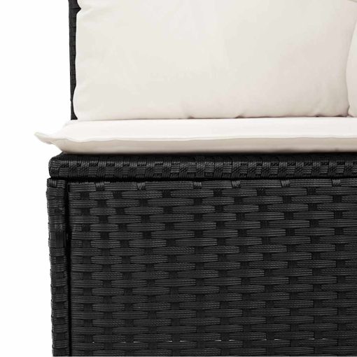 4-dijelni set vrtnih sofa od poliratana s jastucima crni
