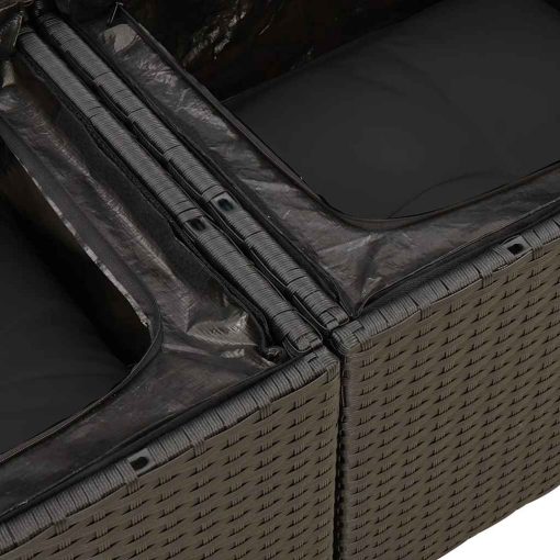 4-dijelni set vrtnih sofa od poliratana s jastucima crni