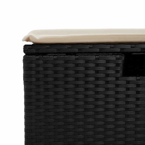 4-dijelni set vrtnih sofa od poliratana s jastucima crni