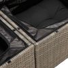 4-dijelni set vrtnih sofa od poliratana s jastucima sivi