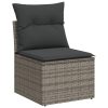 4-dijelni set vrtnih sofa od poliratana s jastucima sivi