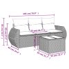 4-dijelni set vrtnih sofa od poliratana s jastucima sivi