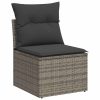 4-dijelni set vrtnih sofa od poliratana s jastucima sivi