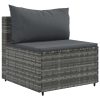 4-dijelni set vrtnih sofa od poliratana s jastucima sivi