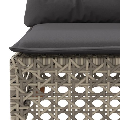 4-dijelni set vrtnih sofa od poliratana s jastucima sivi