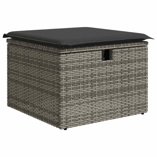 4-dijelni set vrtnih sofa od poliratana s jastucima sivi