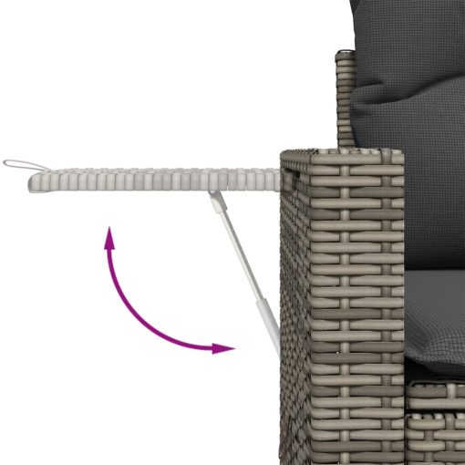 4-dijelni set vrtnih sofa od poliratana s jastucima sivi