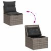 4-dijelni set vrtnih sofa od poliratana s jastucima sivi