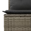 4-dijelni set vrtnih sofa od poliratana s jastucima sivi