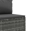 4-dijelni set vrtnih sofa od poliratana s jastucima sivi