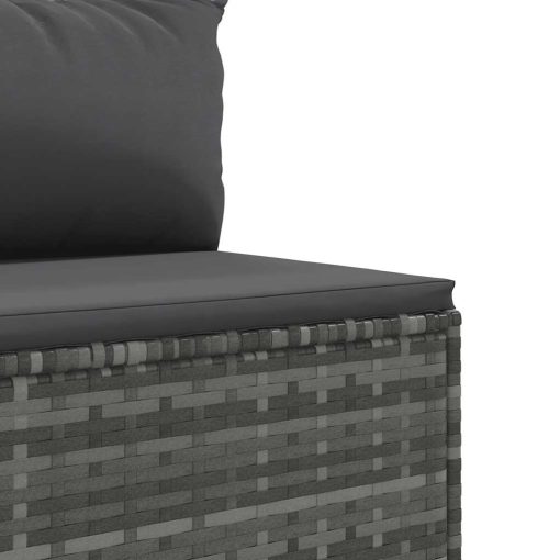 4-dijelni set vrtnih sofa od poliratana s jastucima sivi