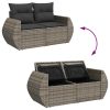 4-dijelni set vrtnih sofa od poliratana s jastucima sivi