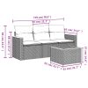 4-dijelni set vrtnih sofa od poliratana s jastucima sivi