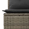4-dijelni set vrtnih sofa od poliratana s jastucima sivi