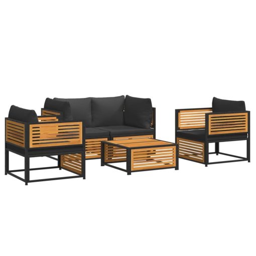 5-dijelna set vrtnih sofa od masivnog drva bagrema s jastucima