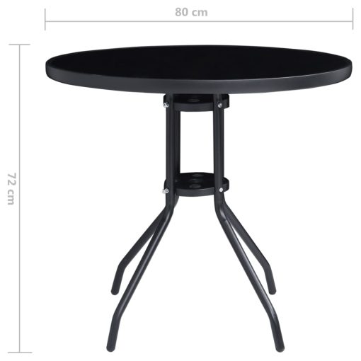 5-dijelni bistro set crni i antracit