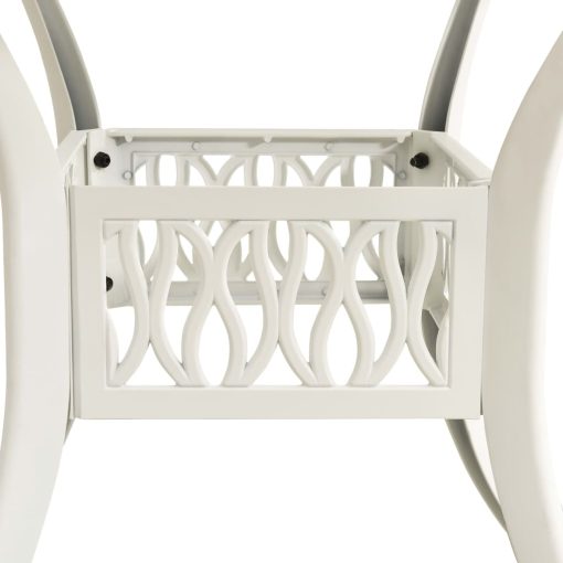 5-dijelni bistro set od lijevanog aluminija bijeli