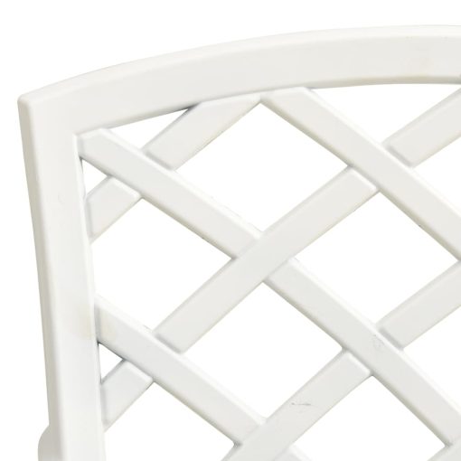 5-dijelni bistro set od lijevanog aluminija bijeli