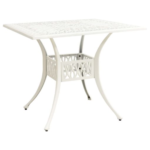 5-dijelni bistro set od lijevanog aluminija bijeli