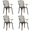 5-dijelni bistro set od lijevanog aluminija brončani