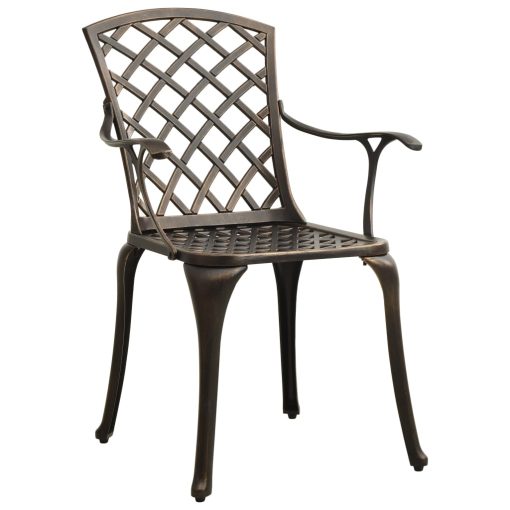 5-dijelni bistro set od lijevanog aluminija brončani
