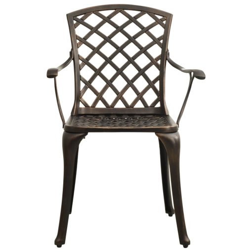 5-dijelni bistro set od lijevanog aluminija brončani