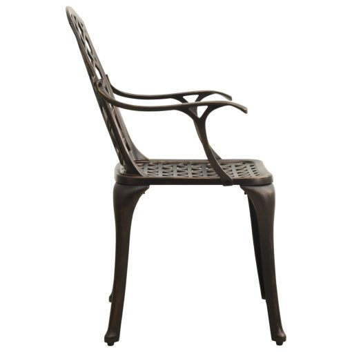 5-dijelni bistro set od lijevanog aluminija brončani