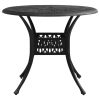 5-dijelni bistro set od lijevanog aluminija crni