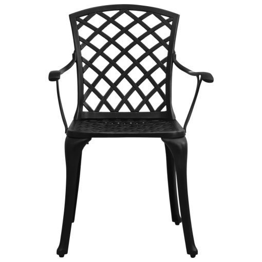 5-dijelni bistro set od lijevanog aluminija crni