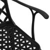 5-dijelni bistro set od lijevanog aluminija crni