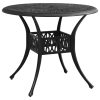 5-dijelni bistro set od lijevanog aluminija crni