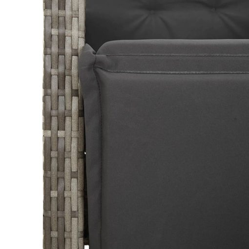 5-dijelni vrtni bistro set od poliratana s jastucima sivi
