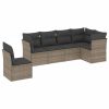 6-dijelni set vrtnih sofa od poliratana s jastucima sivi