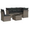 6-dijelni set vrtnih sofa od poliratana s jastucima sivi