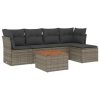 6-dijelni set vrtnih sofa od poliratana s jastucima sivi