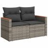 6-dijelni set vrtnih sofa od poliratana s jastucima sivi