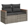6-dijelni set vrtnih sofa od poliratana s jastucima sivi