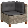 6-dijelni set vrtnih sofa od poliratana s jastucima sivi