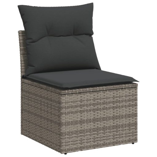 6-dijelni set vrtnih sofa od poliratana s jastucima sivi