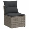 6-dijelni set vrtnih sofa od poliratana s jastucima sivi