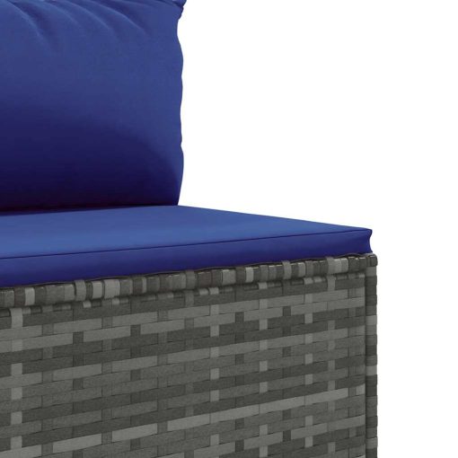 6-dijelni set vrtnih sofa od poliratana s jastucima sivi