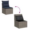 6-dijelni set vrtnih sofa od poliratana s jastucima sivi