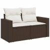 6-dijelni set vrtnih sofa od poliratana s jastucima smeđi